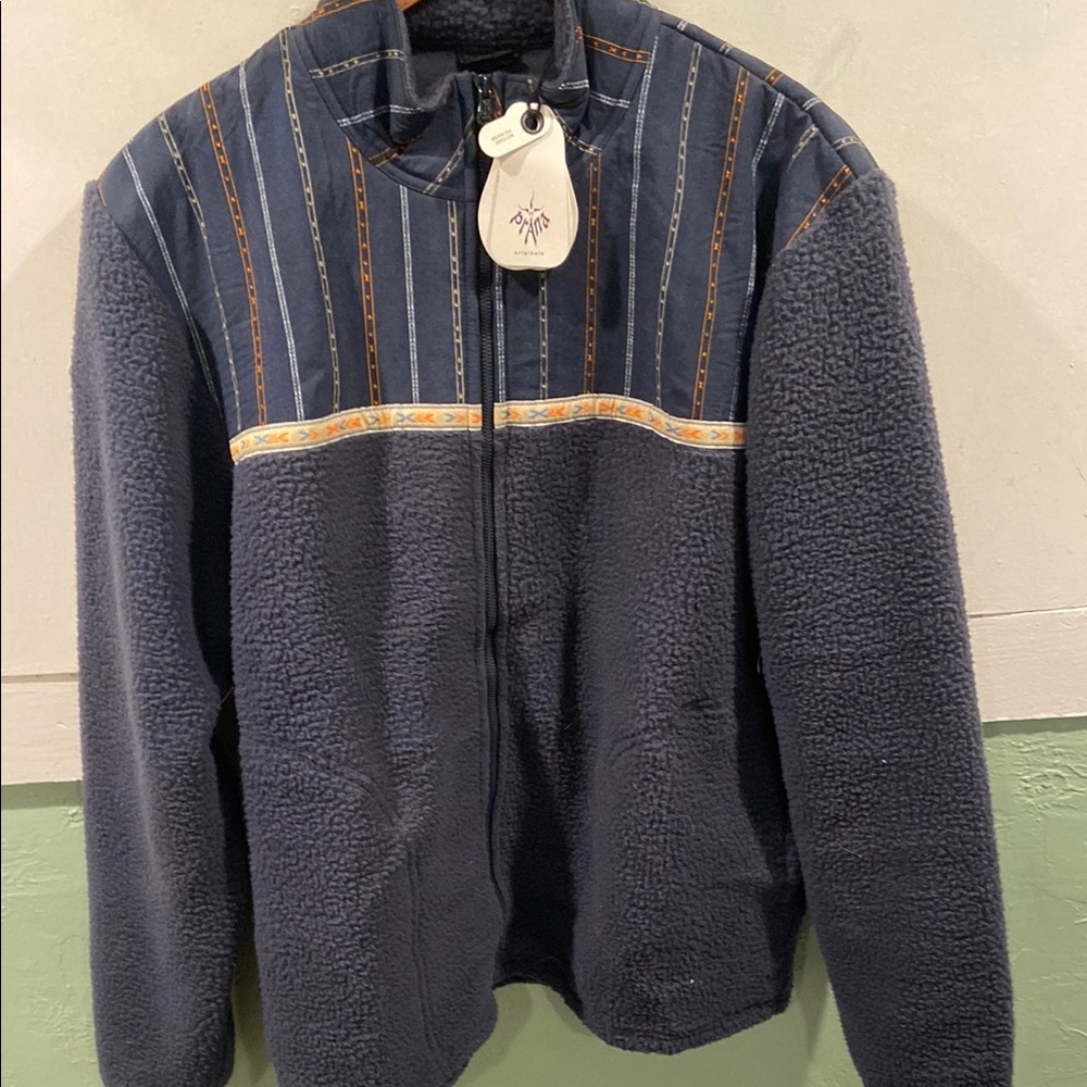Prana hurricane FZ fleece navy orange and white size medium